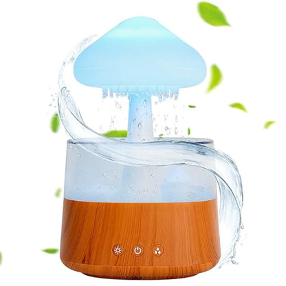 Humidificador de aire con nube de lluvia en forma de hongo